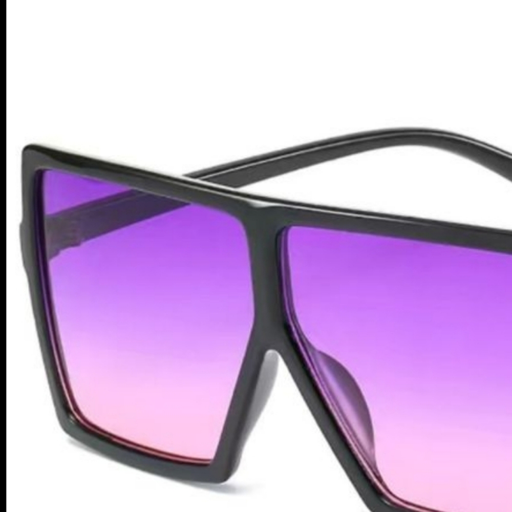 Purple and Black Square Sunglasses - Picture 3 of 3